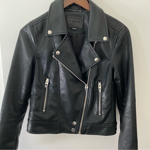 Blank NYC Faux Leather Moto Jacket - Black - XS - Picture 4 of 12